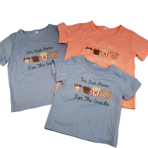 Disney Vacation TShirts I'm Here for The Snacks Shirts Childrens Disney Bundle - Picture 1 of 13